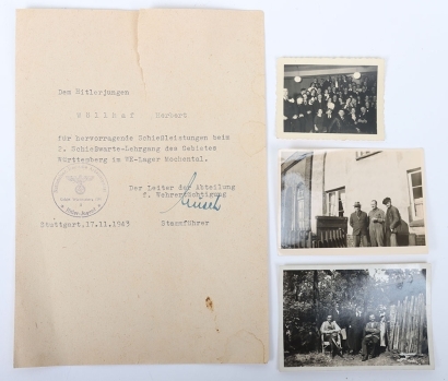 WW2 German Hitler Youth 1943 Shooting Citation