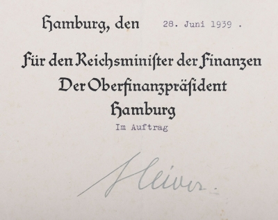 WW2 German Promotion Document for Tax inspector - 2