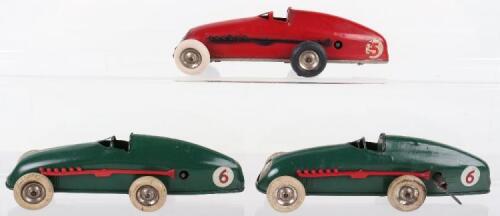 Three Tri-ang Minic Pre War No 13M Racing Cars