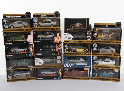 Collection of Nineteen James Bond 007 Corgi Model Cars boxed.
