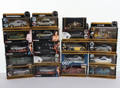 Collection of Nineteen James Bond 007 Corgi Model Cars boxed.