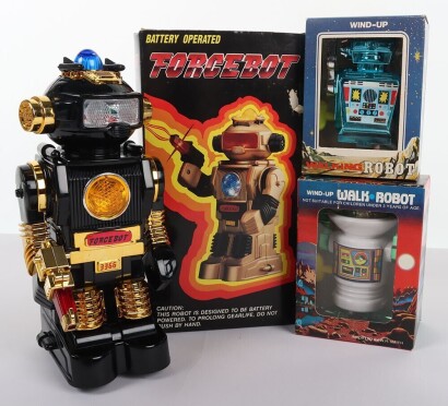 Three Vintage Robots Boxed.