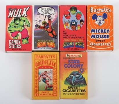 Six Vintage Candy Stick Barratts Empty Boxes.