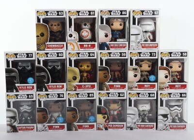 Sixteen Funko POP Star Wars Vinyl Action Figures boxed.