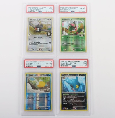 Four Graded PSA Pok&eacute;mon Trading Cards.