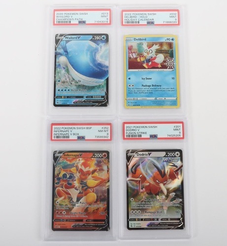 Four Graded PSA Pok&eacute;mon Trading Cards.