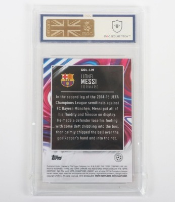 2021 Topps Chrome Lionel Messi Golazo Football Graded MGC 10 Trading card. - 3