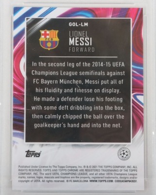 2021 Topps Chrome Lionel Messi Golazo Football Graded MGC 10 Trading card. - 4