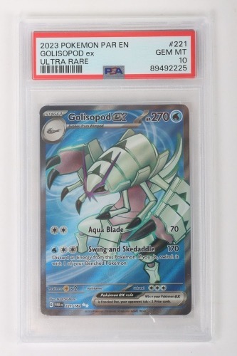 2023 Pok&eacute;mon PAR EN GOLISOPOD EX ULTRA RARE Graded PSA 10 Trading Card.