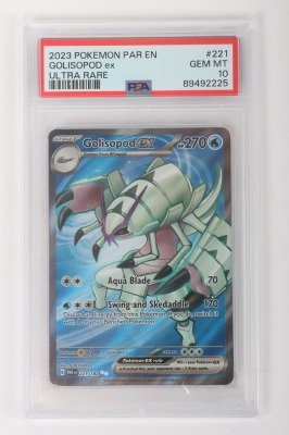 2023 Pok&eacute;mon PAR EN GOLISOPOD EX ULTRA RARE Graded PSA 10 Trading Card.
