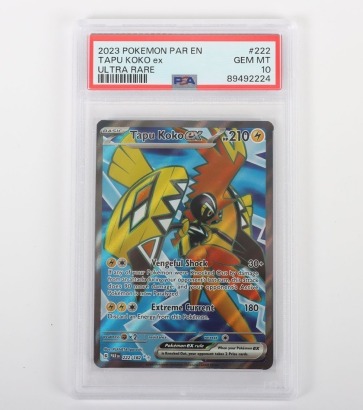 2023 Pok&eacute;mon PAR EN TAPU KOKO EX ULTRA RARE Graded PSA 10 Trading Card.