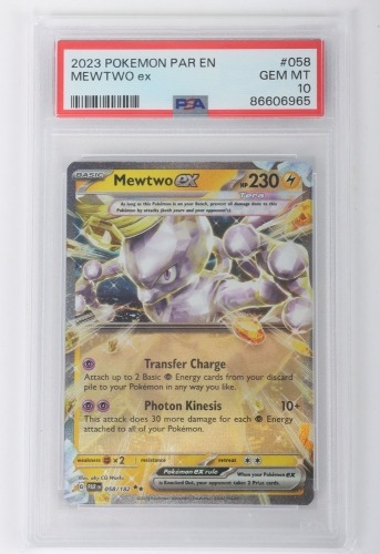 2023 Pok&eacute;mon Par En Mewtwo EX Graded PSA 10 #58 Trading Card.