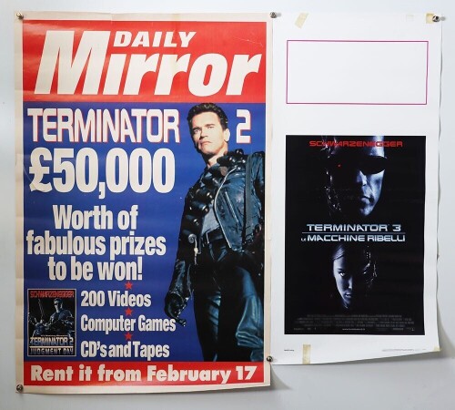 Scarce Original Daily Mirror Terminator 2 Promotional Poster.