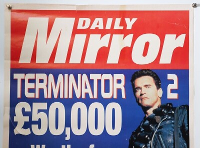 Scarce Original Daily Mirror Terminator 2 Promotional Poster. - 2