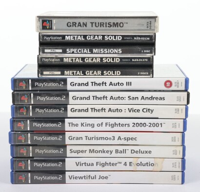 Collection of Playstation One PS1 and Two PS2 Video Games.