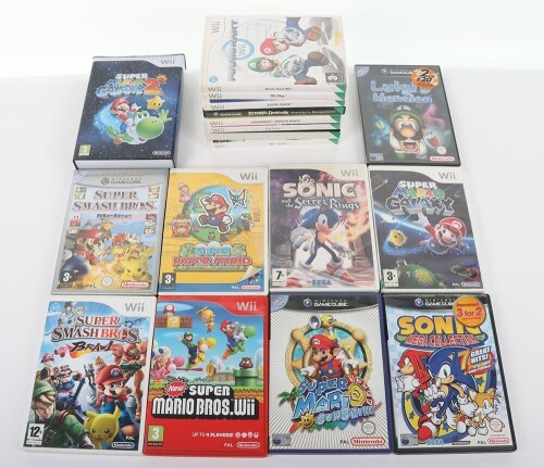 Collection of Nintendo Gamecube Game Cube and Wii video games.