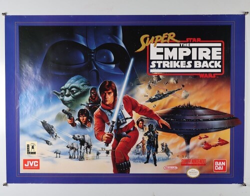 Promotional Super Nintendo SNES Star Wars Game Poster.