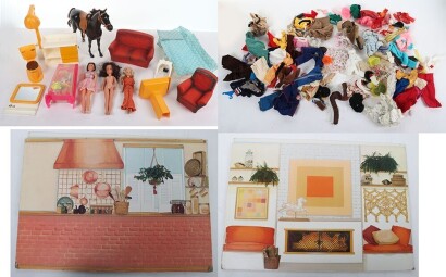 Collection of Vintage Sindy Boxed Camping Buggy and accessories Pedigree.