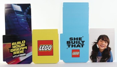 Two Lego Cube Shop Display Promotional Point of Sale POS.