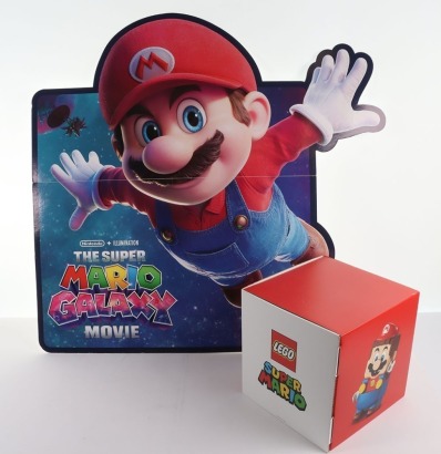 Point of Sale POS Promotional Banner for Super Mario Galaxy 2026 Movie Film Standee.