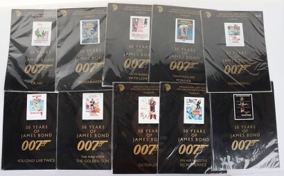 Collection of Ten Reproduction Lobby Card sets 50 Years of James Bond 007 sealed.