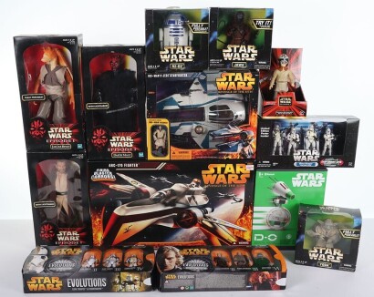 Collection of Modern Star Wars Action Figures Boxed Hasbro.