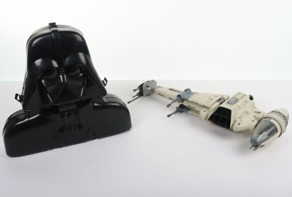 Vintage Star Wars Darth Vader Carry Case with Action Figures and B-Wing Fighter Vehicle.