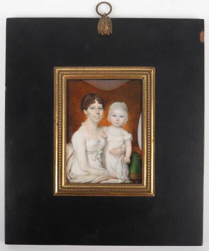 Walter Stephens Lethbridge (British 1771-circa 1831), portrait miniature of a mother and child