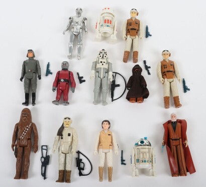 Thirteen Vintage Star War Action Figures Kenner.