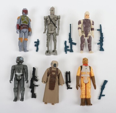 Six Vintage Star War Action Figures Bounty Hunters Kenner.
