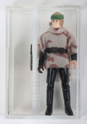 Vintage Star Wars Graded AFA 90 Luke Skywalker Battle Poncho Last 17 Action Figure.