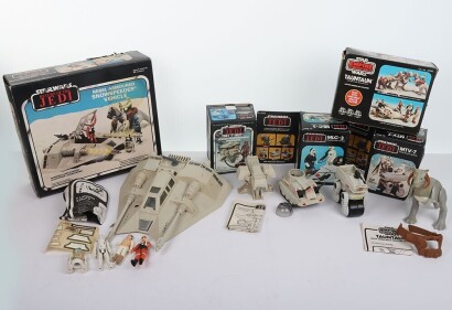 Five Vintage Star Wars Hoth Vehicles boxed Kenner Palitoy and Action Figures.