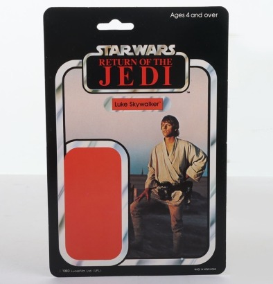 Scarce Vintage Star Wars Sample Unused Luke Skywalker Farmboy Return of the Jedi Card Back Palitoy.