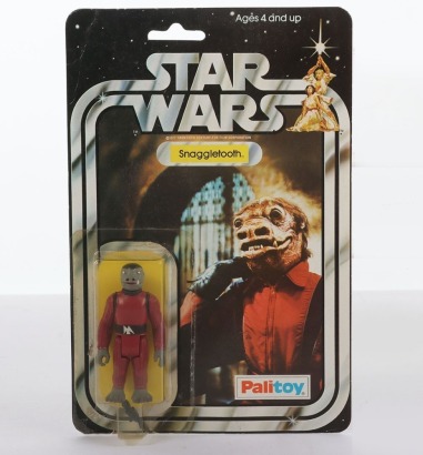 Vintage Star Wars Snaggletooth carded moc action figure Palitoy.