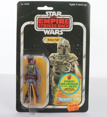 Vintage Star Wars The Empire Strikes Back Boba Fett carded moc action figure Kenner.