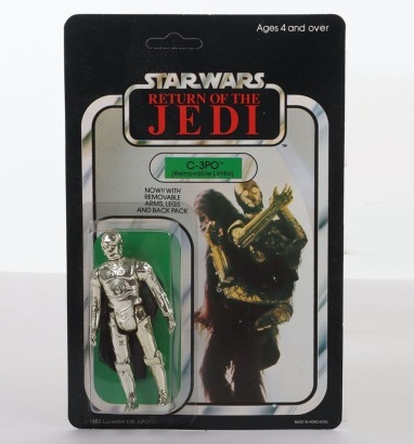 Vintage Star Wars Return of the Jedi C-3PO Removable Limbs carded moc action figure Palitoy.