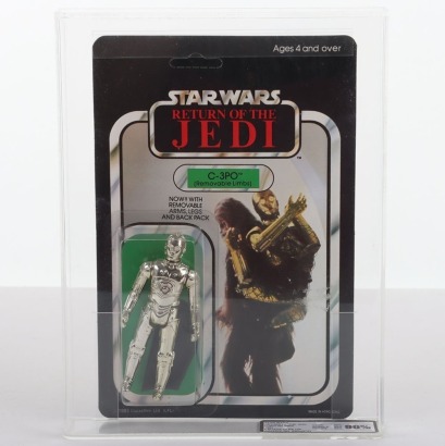 Vintage Star Wars Return of the Jedi C-3PO Removable Limbs action figure Graded UKG carded moc Palitoy.