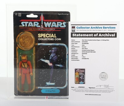 Vintage Star Wars The Power of the Force B-Wing Pilot Action Figure Graded CAS carded moc.