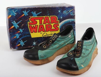 Scarce Vintage Star Wars by Clarks Sneakers, circa 1977, silver/black, size 7M.