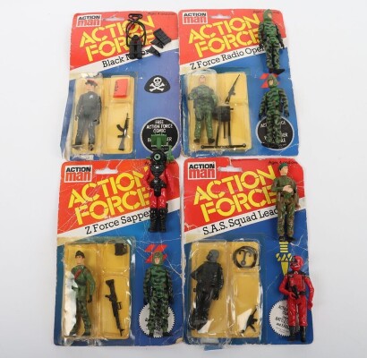 Collection of Vintage Action Force Action Figures Palitoy. Including four action figures on card.