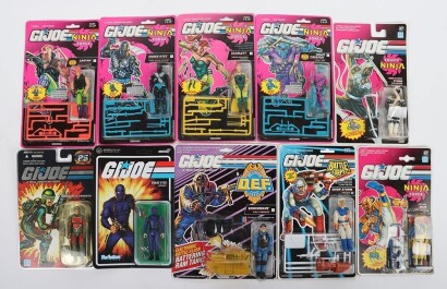 Collection of Ten Vintage and Modern Gi Joe Action Figures moc carded.
