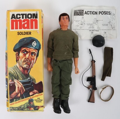 Vintage Action Man Soldier Sharpshooter Action Figure with box.