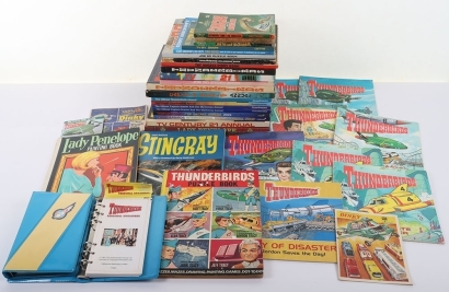 A Quantity of Gerry Anderson&rsquo;s Thunderbirds, Joe 90 , Captain Scarlet Annuals & Ephemera