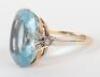 A large aquamarine, diamond, gold and platinum dress ring (marks ineligible) - 2