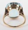 A large aquamarine, diamond, gold and platinum dress ring (marks ineligible) - 4