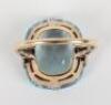 A large aquamarine, diamond, gold and platinum dress ring (marks ineligible) - 5