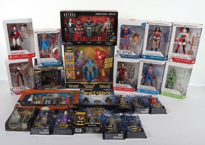 Collection of Twenty Three DC Comics action figures boxed.