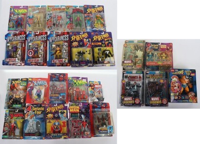 Collection of Twenty Five 90s Marvel Super Hero Action Figures Toy Biz Tyco Hasbro Boxed.