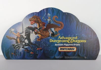 Very Scarce Vintage Advanced Dungeons and Dragons Action Figures from Matchbox LJN Shop Display sign.