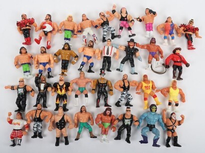 Collection of Thirty Two Vintage WWF Wrestlers Wrestling Action Figures Hasbro.